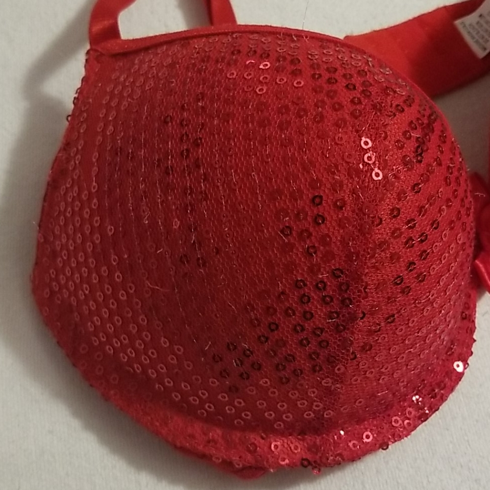 NEW Red Extreme Push Up Bra with Sequins - Picture 3 of 10